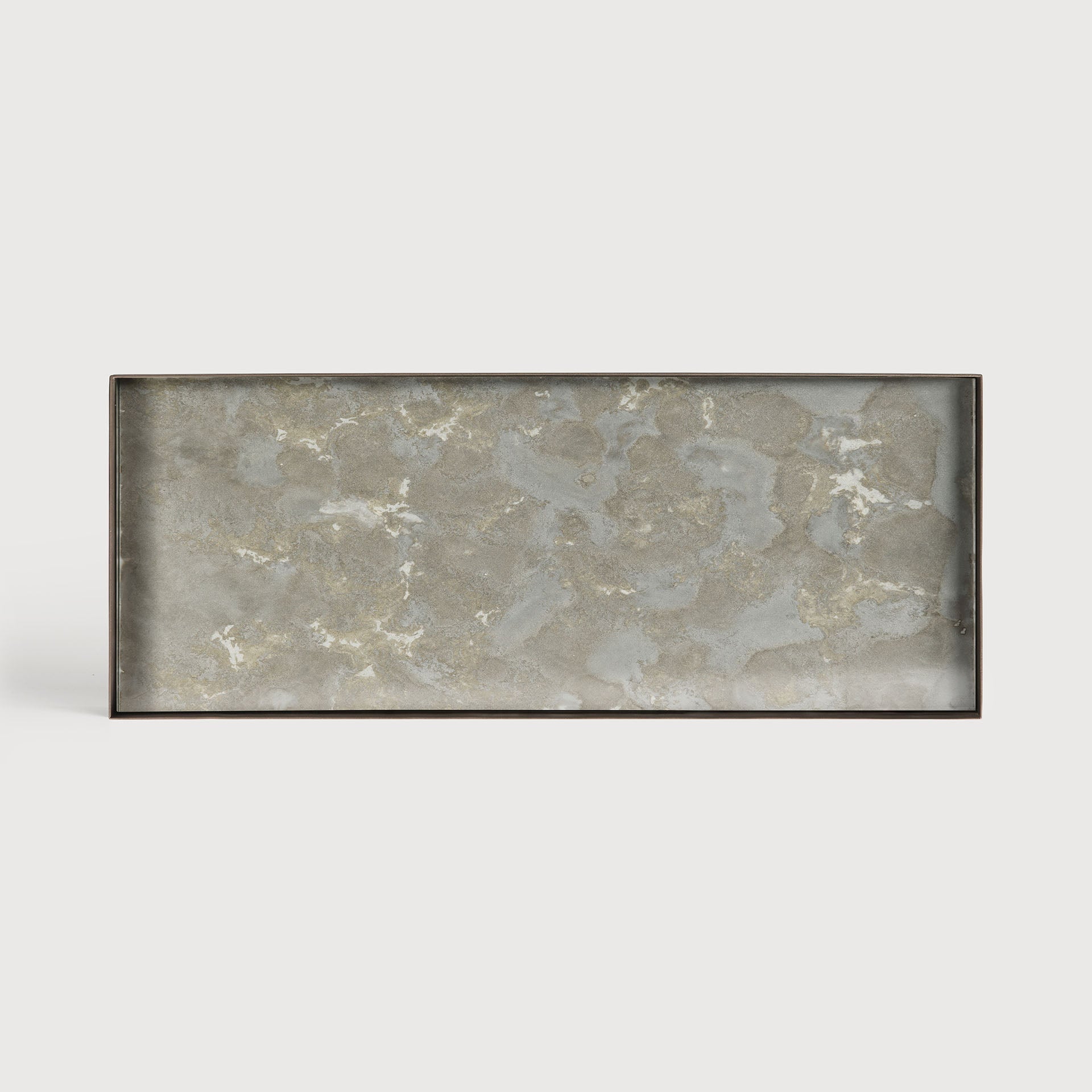 Organic valet tray - glass - Fossil - rectangular - L White Cliff Studio Trays