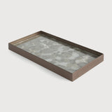 Organic valet tray - glass - Fossil - rectangular - M White Cliff Studio Trays