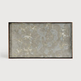 Organic valet tray - glass - Fossil - rectangular - M White Cliff Studio Trays