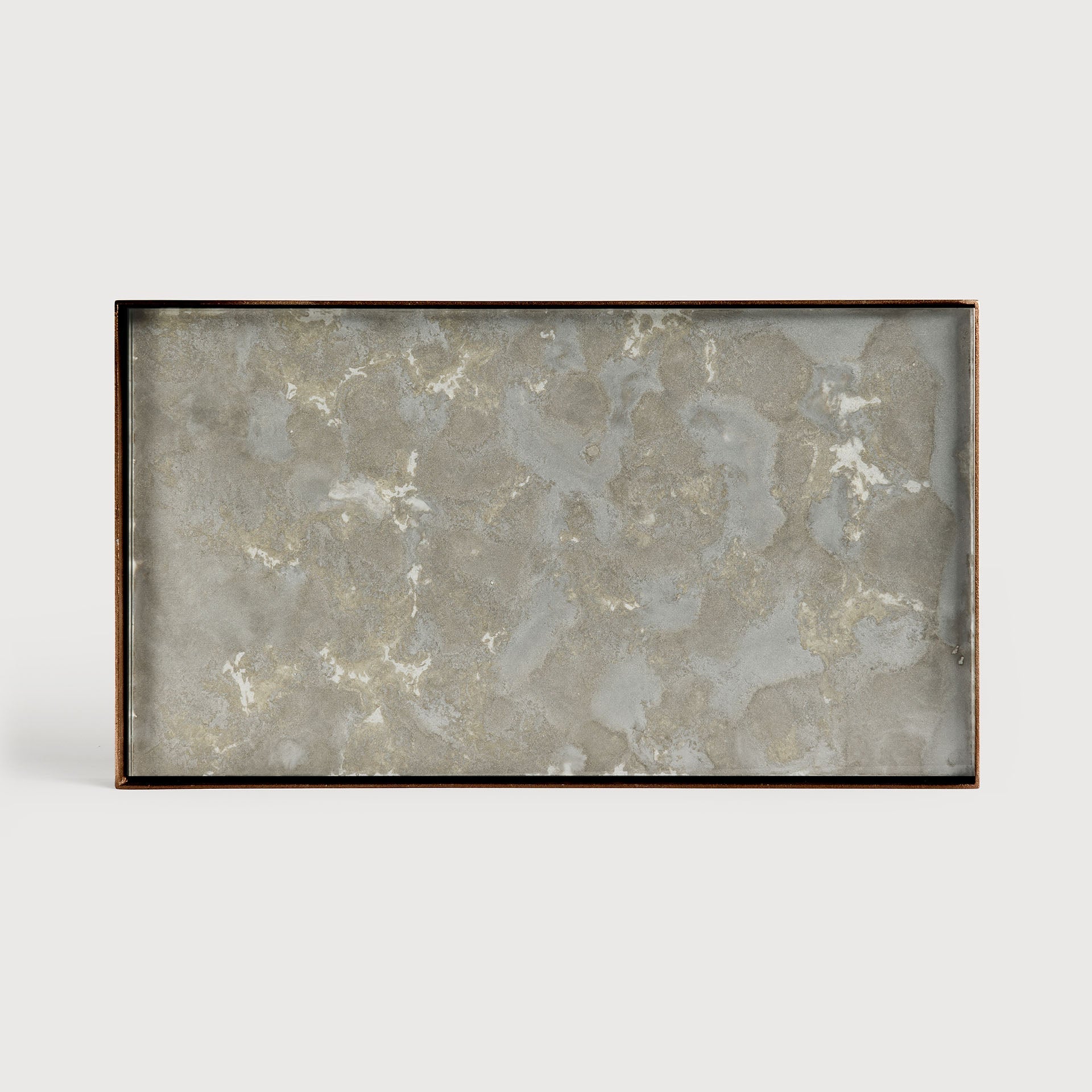 Organic valet tray - glass - Fossil - rectangular - M White Cliff Studio Trays