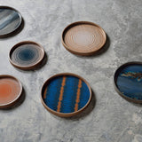 Organic valet tray - glass - Graphite - round - L White Cliff Studio Trays