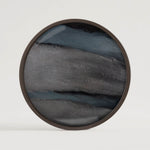 Organic valet tray - glass - Graphite - round - L White Cliff Studio Trays
