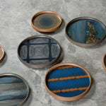 Organic valet tray - glass - Graphite - round - L White Cliff Studio Trays