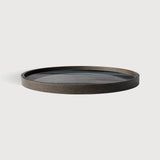 Organic valet tray - glass - Graphite - round - L White Cliff Studio Trays