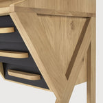 Origami desk - oak - black - 5 drawers - rectangular White Cliff Studio Desk
