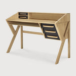 Origami desk - oak - black - 5 drawers - rectangular White Cliff Studio Desk