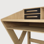 Origami desk - oak - black - 5 drawers - rectangular White Cliff Studio Desk