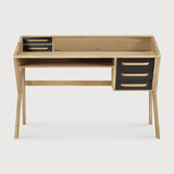 Origami desk - oak - black - 5 drawers - rectangular White Cliff Studio Desk