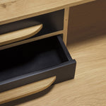 Origami desk - oak - black - 5 drawers - rectangular White Cliff Studio Desk