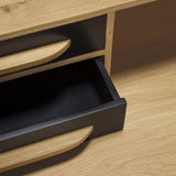 Origami desk - oak - black - 5 drawers - rectangular White Cliff Studio Desk
