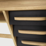 Origami desk - oak - black - 5 drawers - rectangular White Cliff Studio Desk
