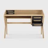 Origami desk - oak - black - 5 drawers - rectangular White Cliff Studio Desk