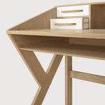 Origami desk - oak - cream - 5 drawers - rectangular White Cliff Studio Desk