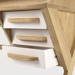 Origami desk - oak - cream - 5 drawers - rectangular White Cliff Studio Desk