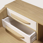 Origami desk - oak - cream - 5 drawers - rectangular White Cliff Studio Desk