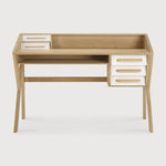 Origami desk - oak - cream - 5 drawers - rectangular White Cliff Studio Desk