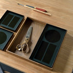 Oscar desk - teak - 2 drawers - rectangular White Cliff Studio Desk