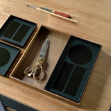 Oscar desk - teak - 2 drawers - rectangular White Cliff Studio Desk