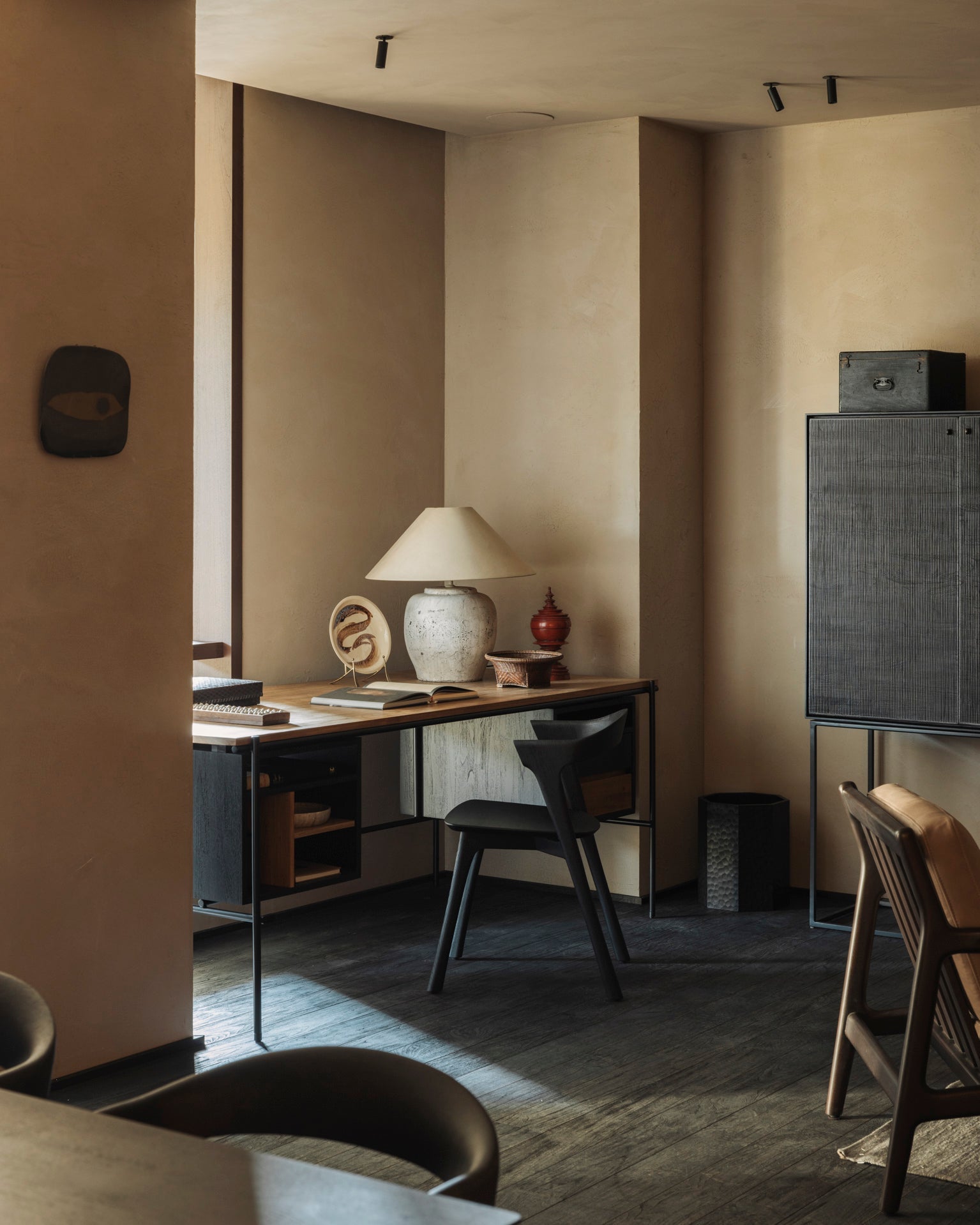 Oscar desk - teak - 2 drawers - rectangular White Cliff Studio Desk