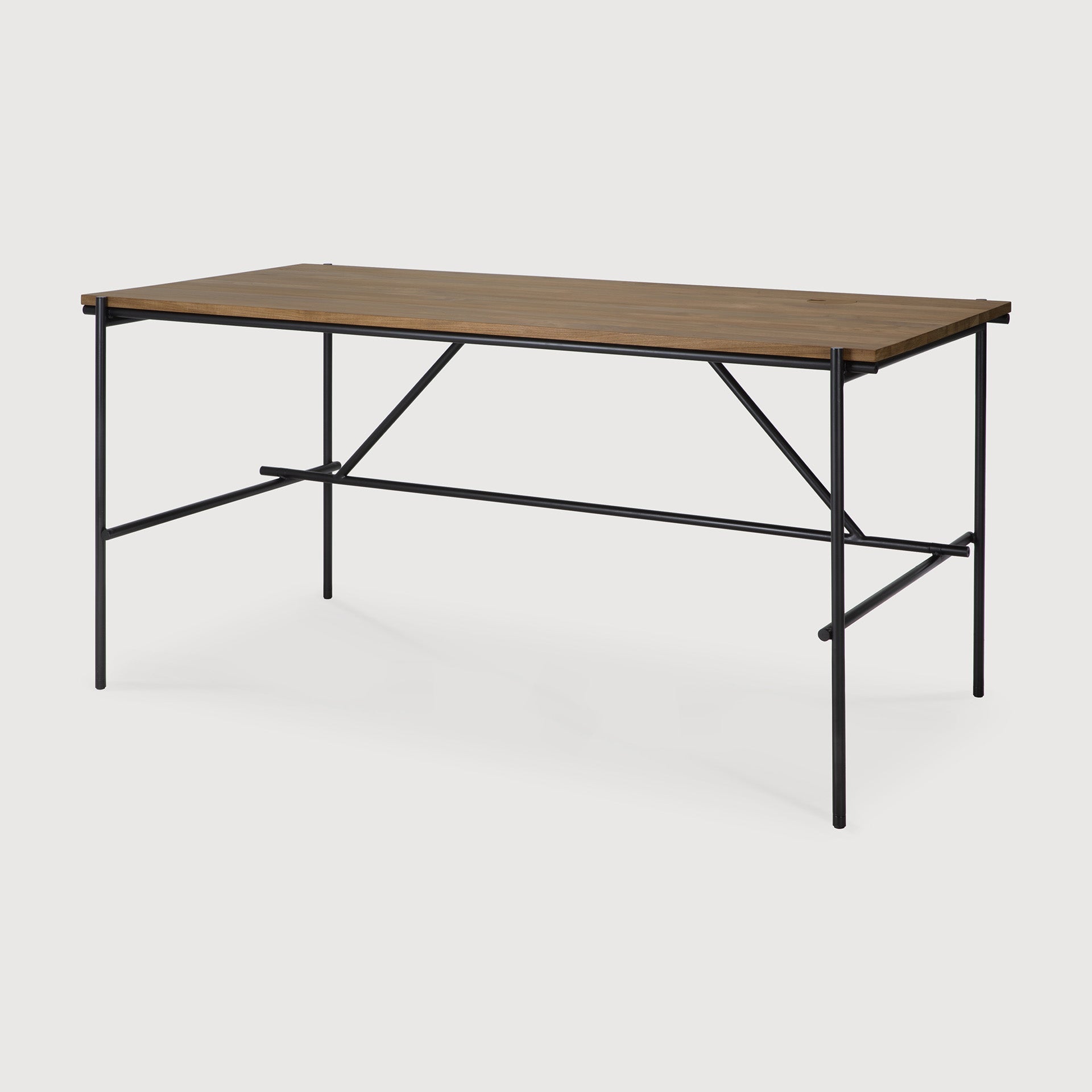 Oscar desk - teak - rectangular - with cable management White Cliff Studio Desk