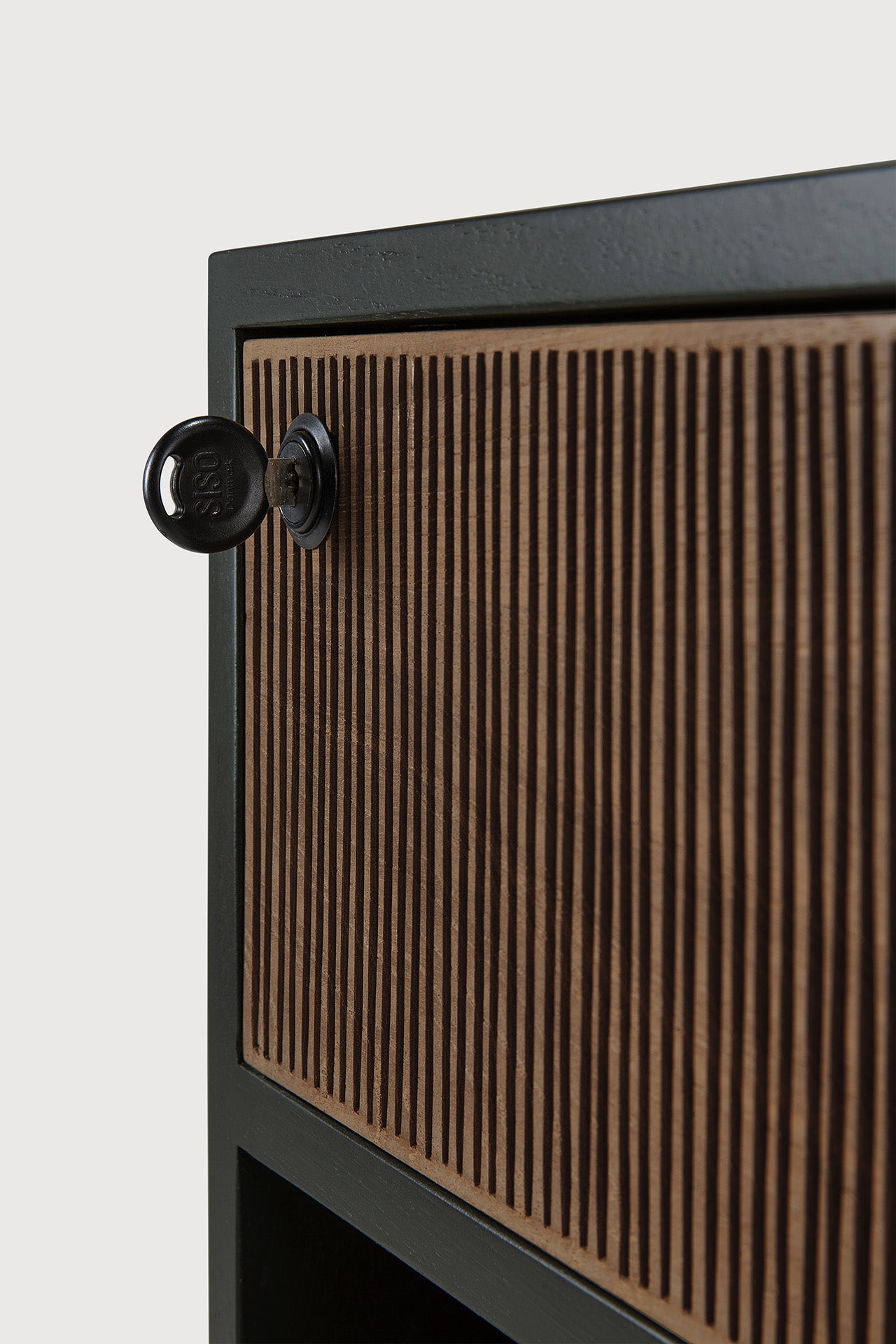 Oscar drawer unit - varnished teak - black - 1 drawer - with keylock White Cliff Studio Office Storage Drawers