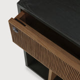 Oscar drawer unit - varnished teak - black - 1 drawer - with keylock White Cliff Studio Office Storage Drawers