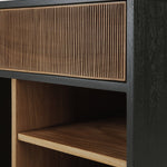 Oscar drawer unit - varnished teak - black - 1 drawer - with keylock White Cliff Studio Office Storage Drawers