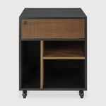 Oscar drawer unit - varnished teak - black - 1 drawer - with keylock White Cliff Studio Office Storage Drawers