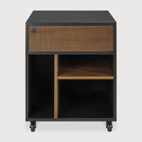 Oscar drawer unit - varnished teak - black - 1 drawer - with keylock White Cliff Studio Office Storage Drawers