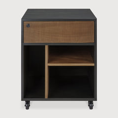 Oscar drawer unit - varnished teak - black - 1 drawer - with keylock White Cliff Studio Office Storage Drawers