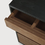 Oscar drawer unit - varnished teak - black - 3 drawers - with keylock White Cliff Studio Office Storage Drawers
