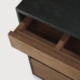 Oscar drawer unit - varnished teak - black - 3 drawers - with keylock White Cliff Studio Office Storage Drawers