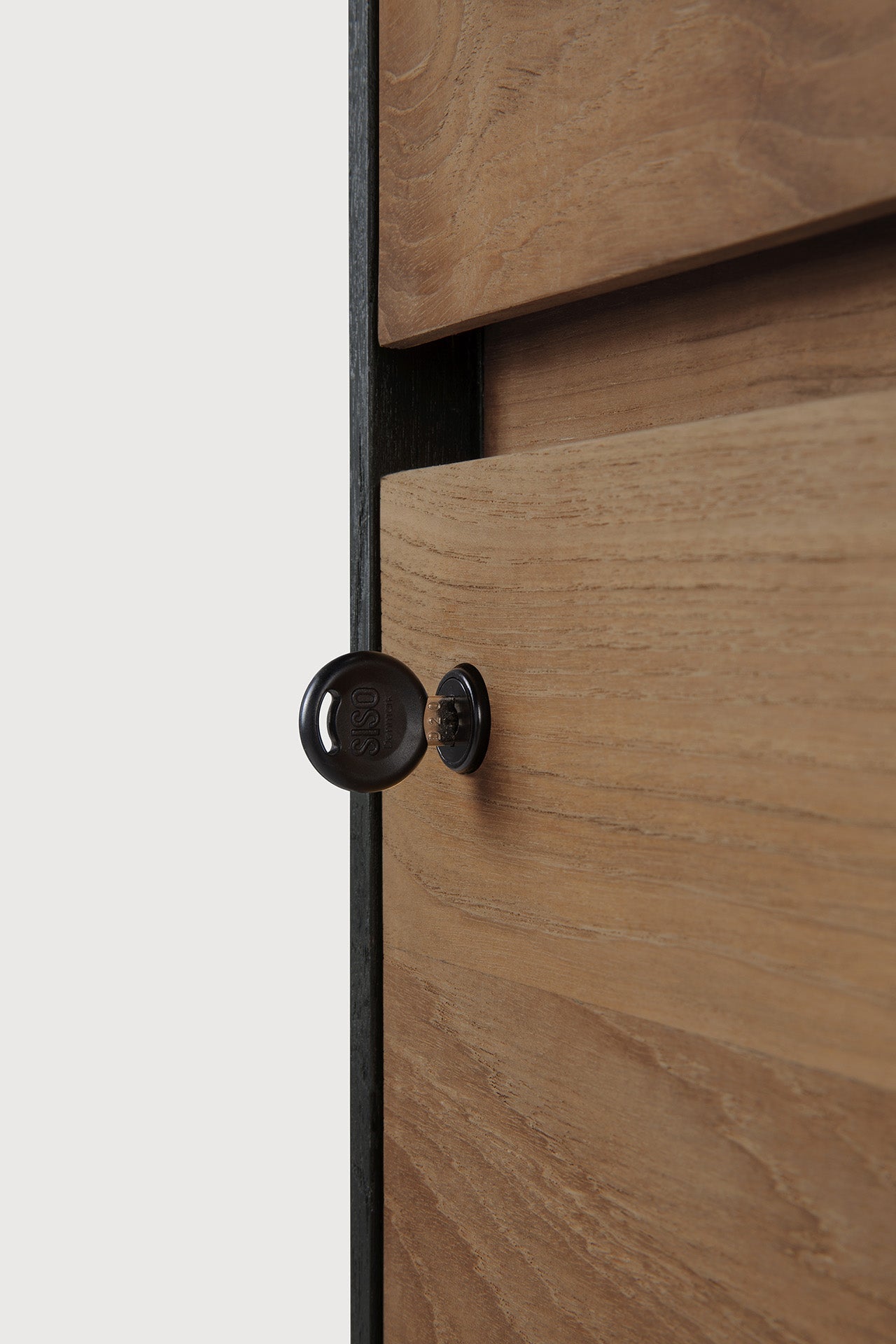 Oscar drawer unit - varnished teak - black - 3 drawers - with keylock White Cliff Studio Office Storage Drawers