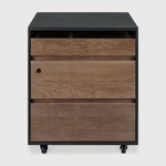 Oscar drawer unit - varnished teak - black - 3 drawers - with keylock White Cliff Studio Office Storage Drawers