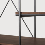 Oscar hanging rack - varnished teak - brown - with garment rail White Cliff Studio Wall Shelf