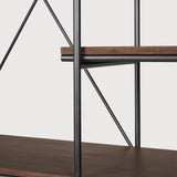 Oscar hanging rack - varnished teak - brown - with garment rail White Cliff Studio Wall Shelf