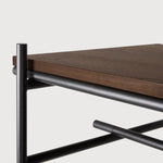Oscar hanging rack - varnished teak - brown - with garment rail White Cliff Studio Wall Shelf