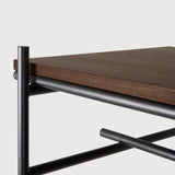 Oscar hanging rack - varnished teak - brown - with garment rail White Cliff Studio Wall Shelf