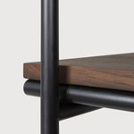 Oscar hanging rack - varnished teak - brown - with garment rail White Cliff Studio Wall Shelf