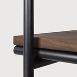 Oscar hanging rack - varnished teak - brown - with garment rail White Cliff Studio Wall Shelf