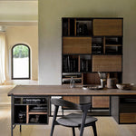 Oscar rack - teak - 5 sliding doors White Cliff Studio Wall Shelf