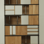 Oscar rack - teak - 5 sliding doors White Cliff Studio Wall Shelf