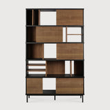 Oscar rack - teak - 5 sliding doors White Cliff Studio Wall Shelf