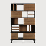 Oscar rack - teak - 5 sliding doors White Cliff Studio Wall Shelf