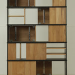 Oscar rack - teak - 5 sliding doors White Cliff Studio Wall Shelf