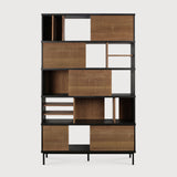 Oscar rack - teak - 5 sliding doors White Cliff Studio Wall Shelf