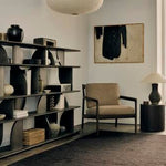 Oscar rack - teak - 5 sliding doors White Cliff Studio Wall Shelf