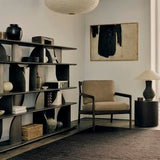 Oscar rack - teak - 5 sliding doors White Cliff Studio Wall Shelf