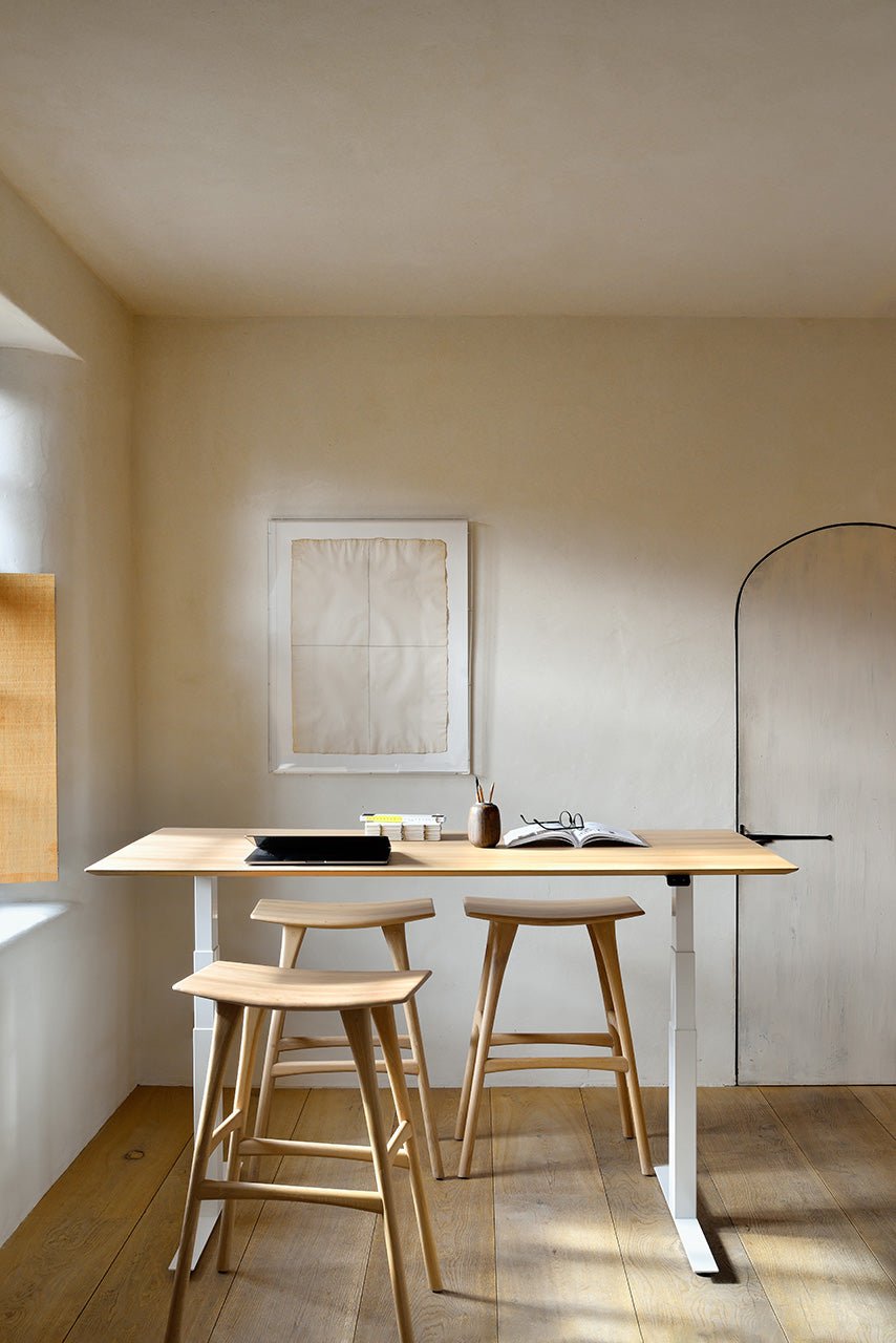 Osso bar stool - varnished oak White Cliff Studio Bar Stool