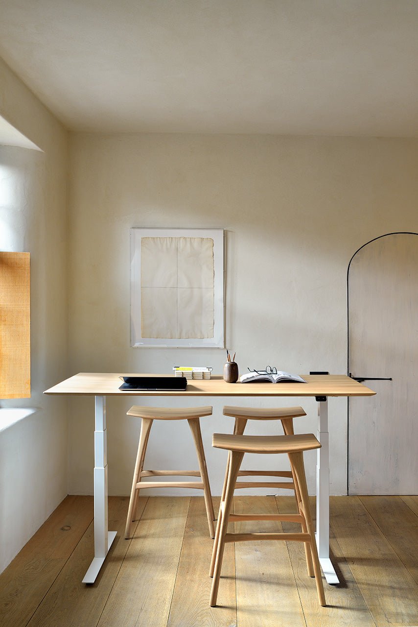 Osso bar stool - varnished oak White Cliff Studio Bar Stool